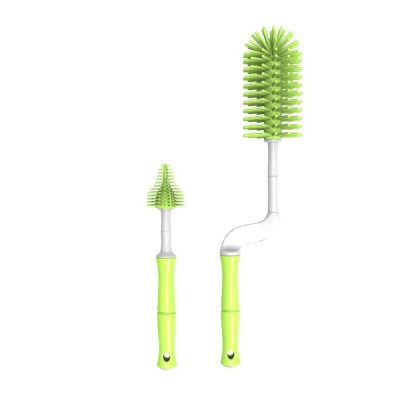 Silicone Milk Feeding Bottle Brush And Baby 360 Rotation Nipple Cleaning Brush