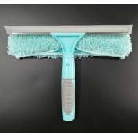 Microfiber Cloth Scrubber brush and Window glass Cleaning Rubber Squeegee wiper