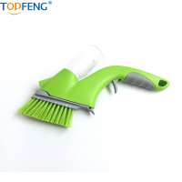 Spraying Window Glass Cleaning Window Brush